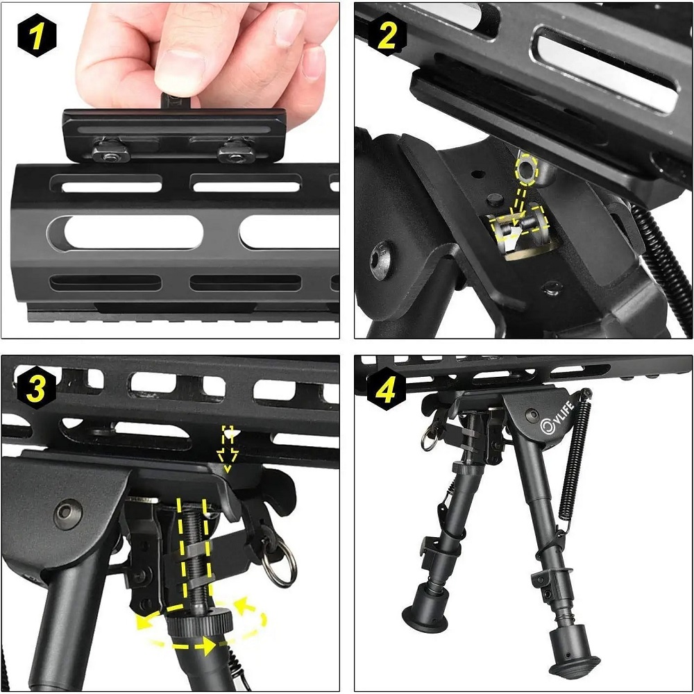 Tactical M-lok Mount Handguard - đánh giá và giá Bipod Rifle Mount